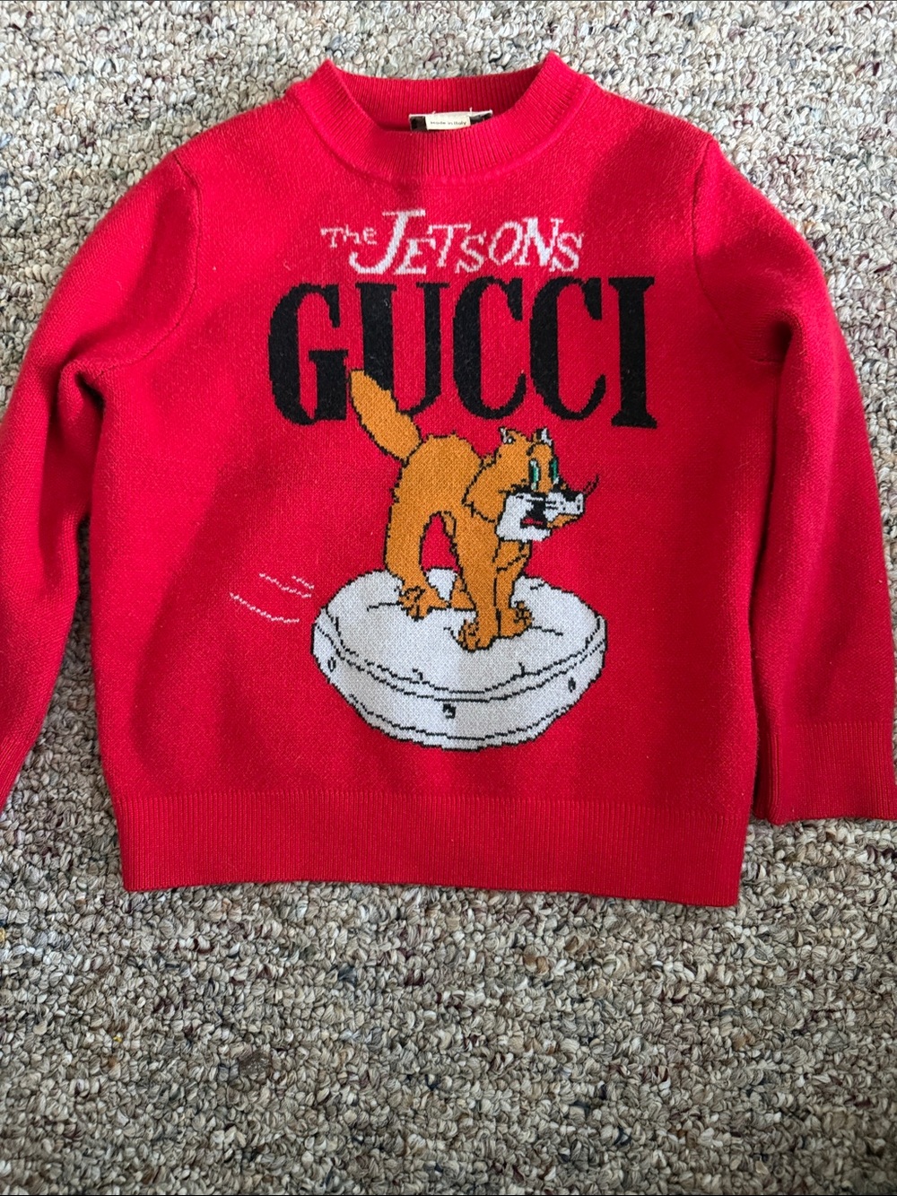Gucci Red Crewneck The Jetsons Graphic Knit Sweater - Men